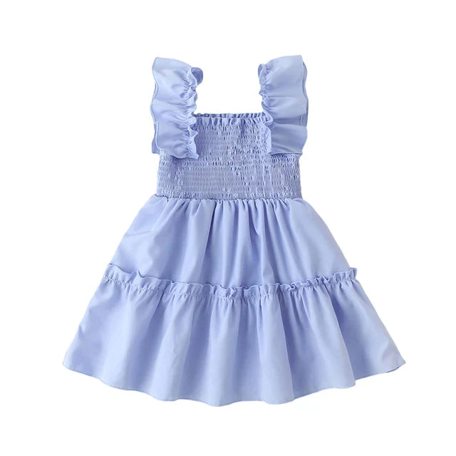 Tiered Smocked Dress in Blue