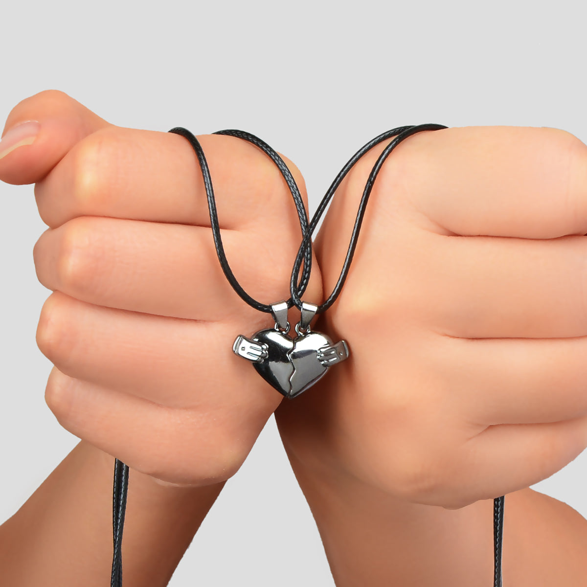 Couples Friendship Jewellery Set Pu Leather Black Magnetic Lovers