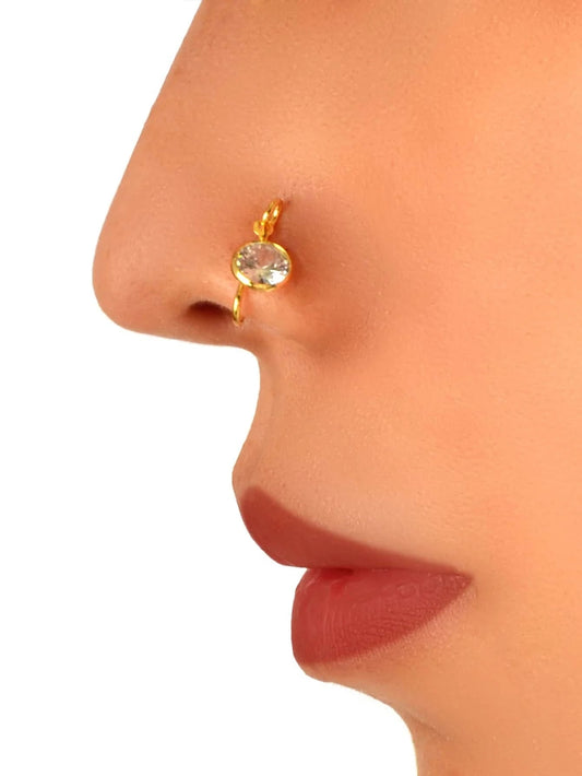 Zircon Gold Nose Ring for Women Cartilage Earring Body Ear Piercing