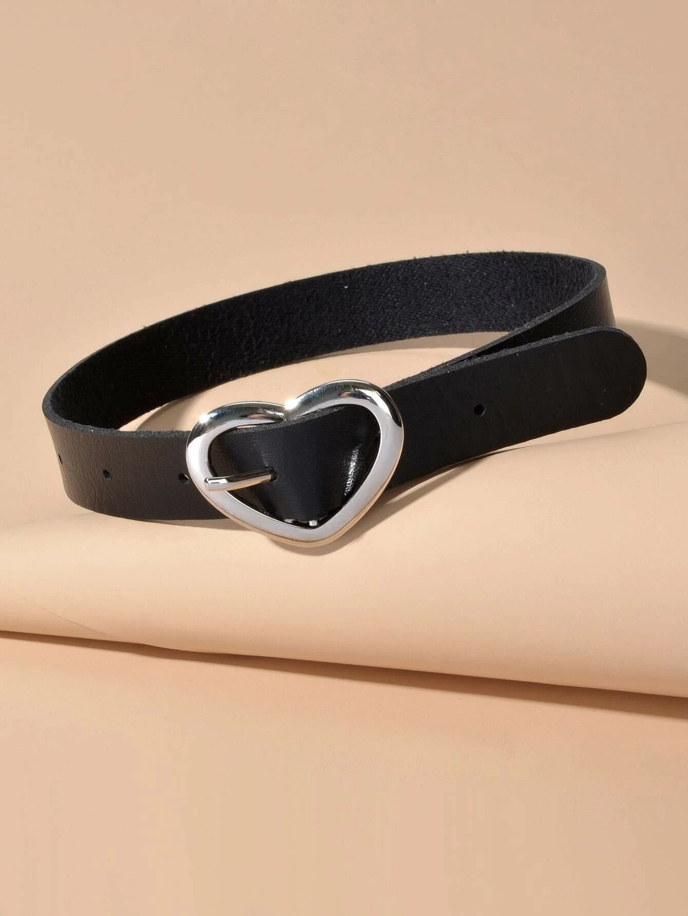 90s Heart Decor Black Leather Belt Design Tattoo Choker Necklace