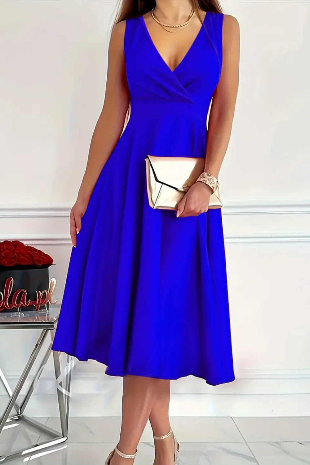 Out of State - Sleeveless Midi Dress