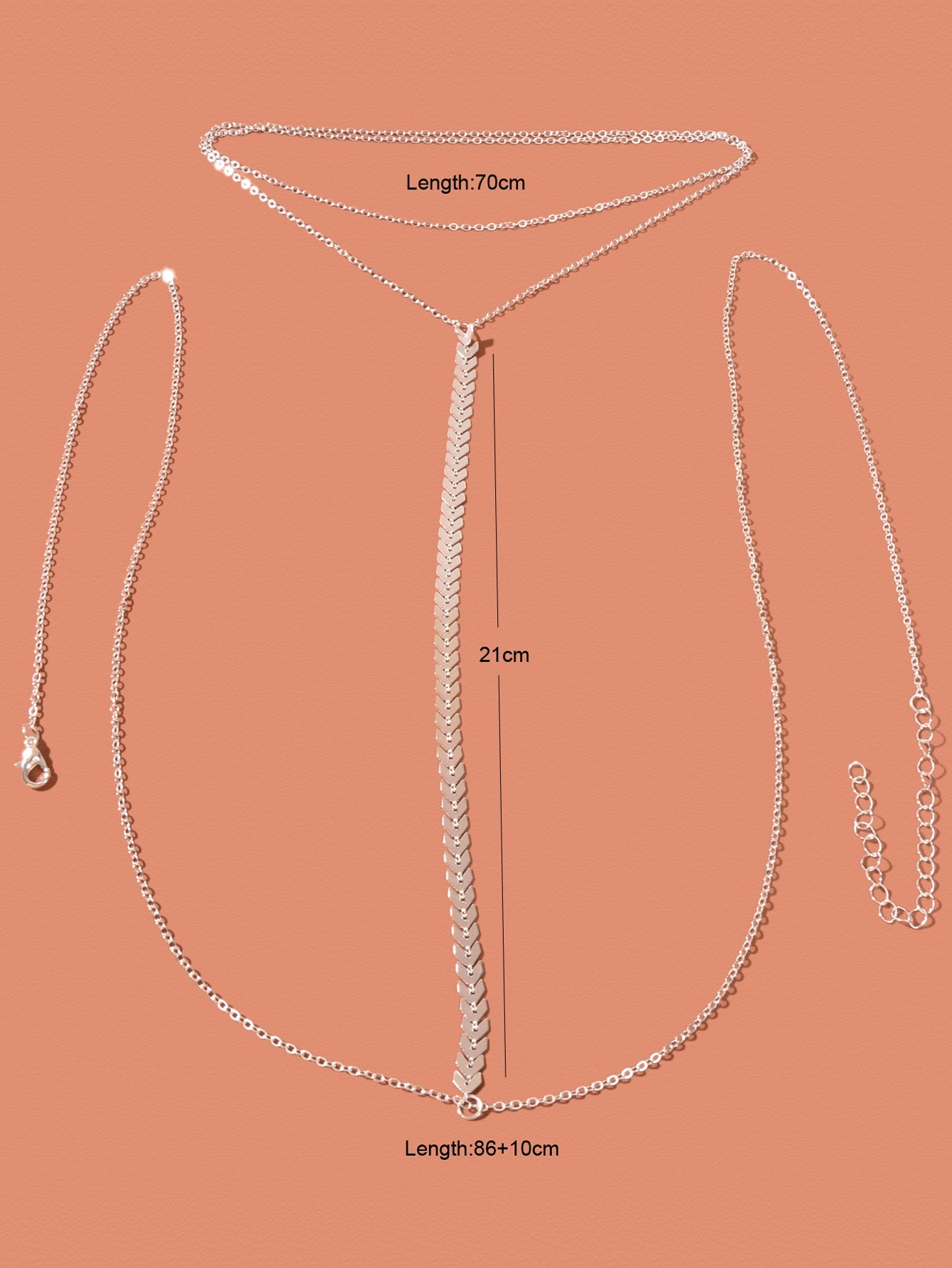 Silver Body Chains Layered Bra Chain Rave Chest Chain Nightclub Body