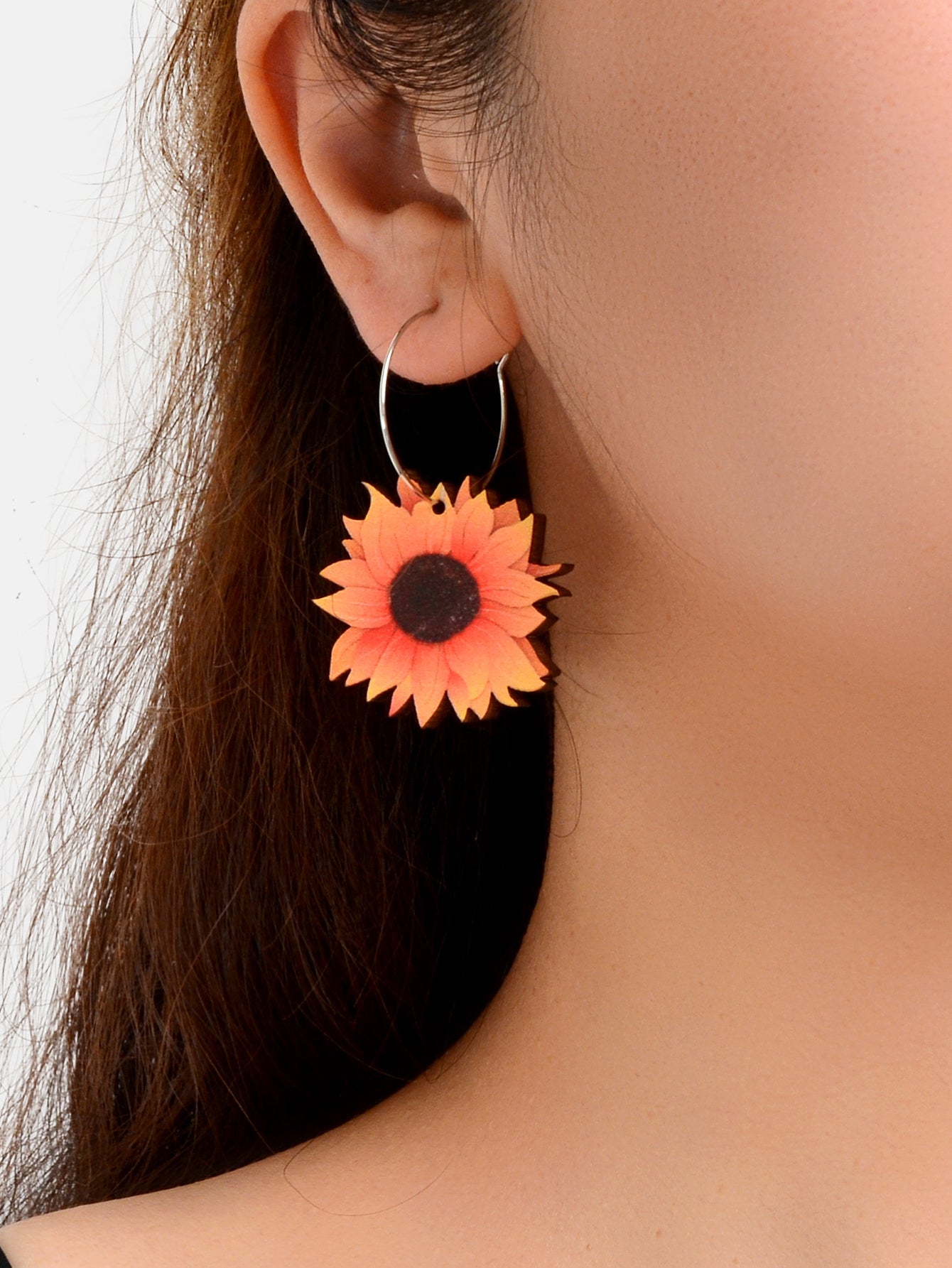 Colourful Sunflower Earrings Bohemian Summer Trendy Wooden Daisy