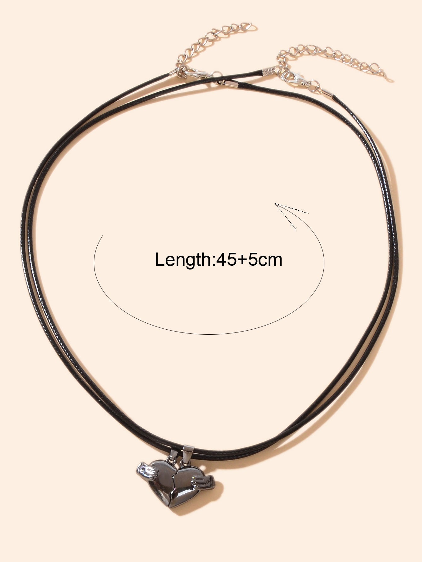 Couples Friendship Jewellery Set Pu Leather Black Magnetic Lovers