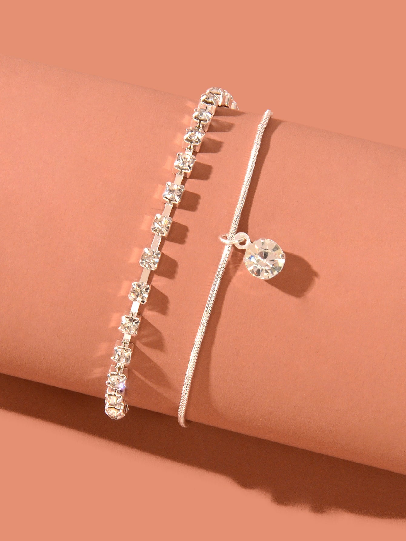 Double layer Rhinestone Gold Silver Chain Foot Jewellery Beach