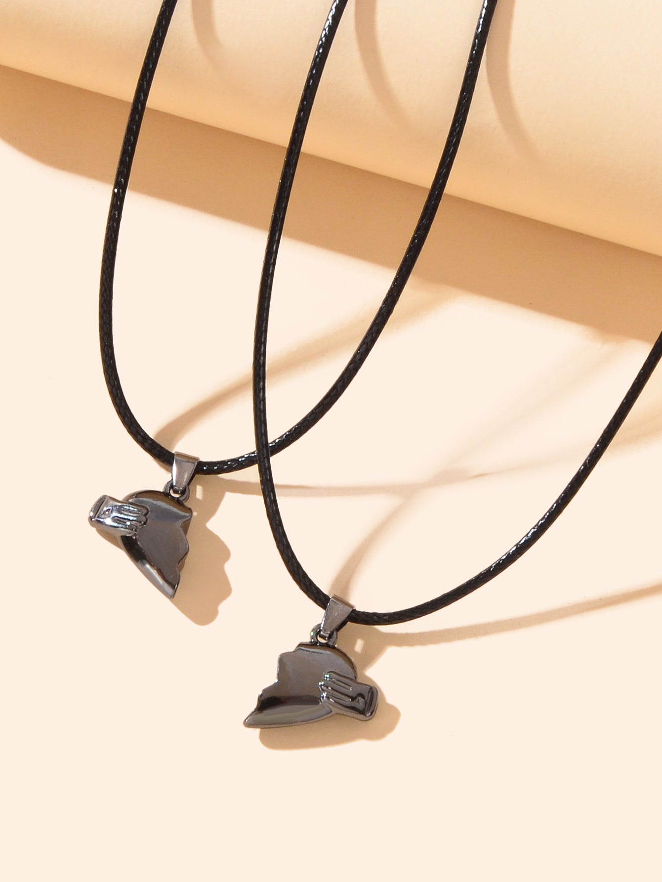 Couples Friendship Jewellery Set Pu Leather Black Magnetic Lovers