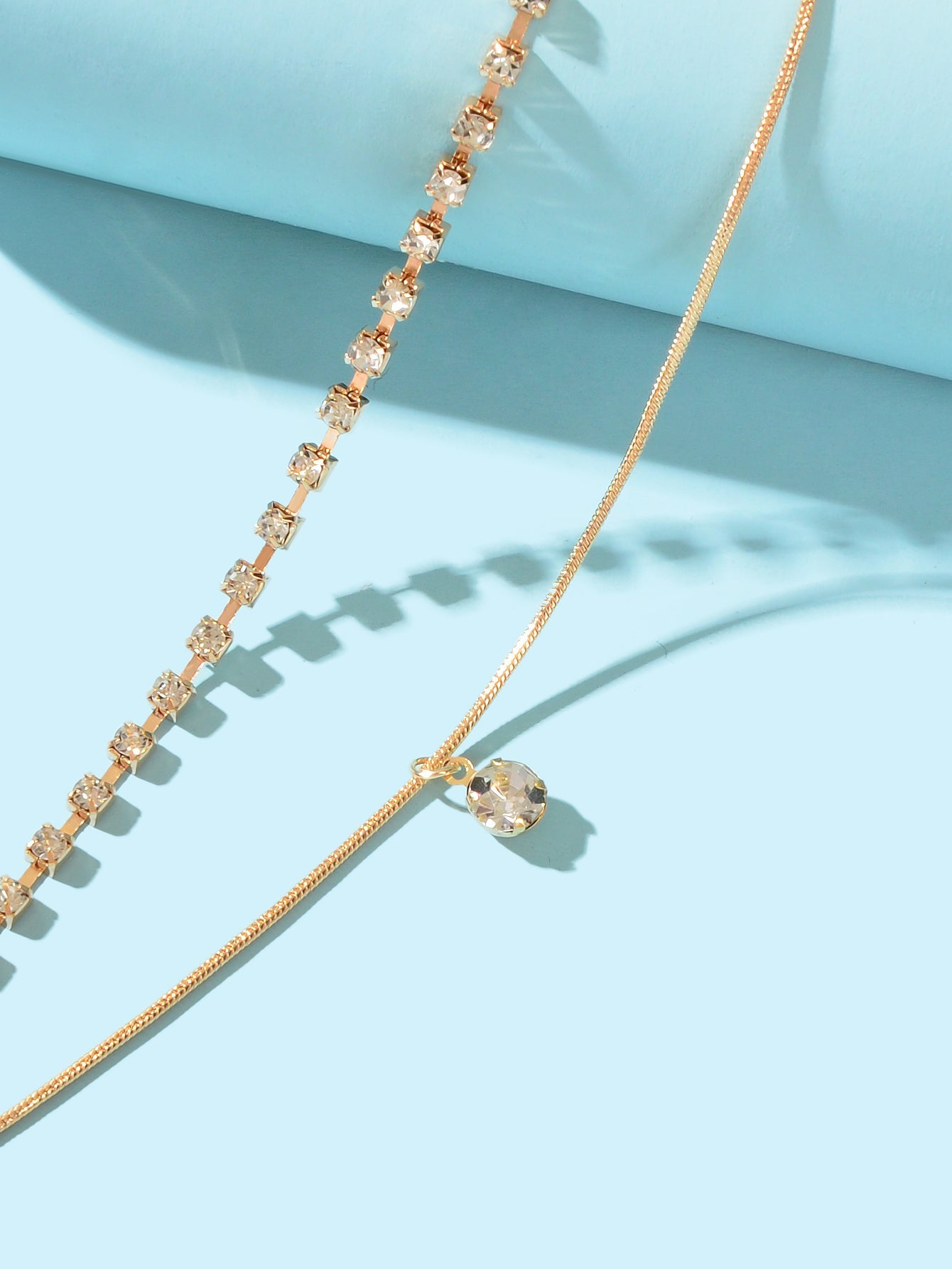 Double layer Rhinestone Gold Silver Chain Foot Jewellery Beach