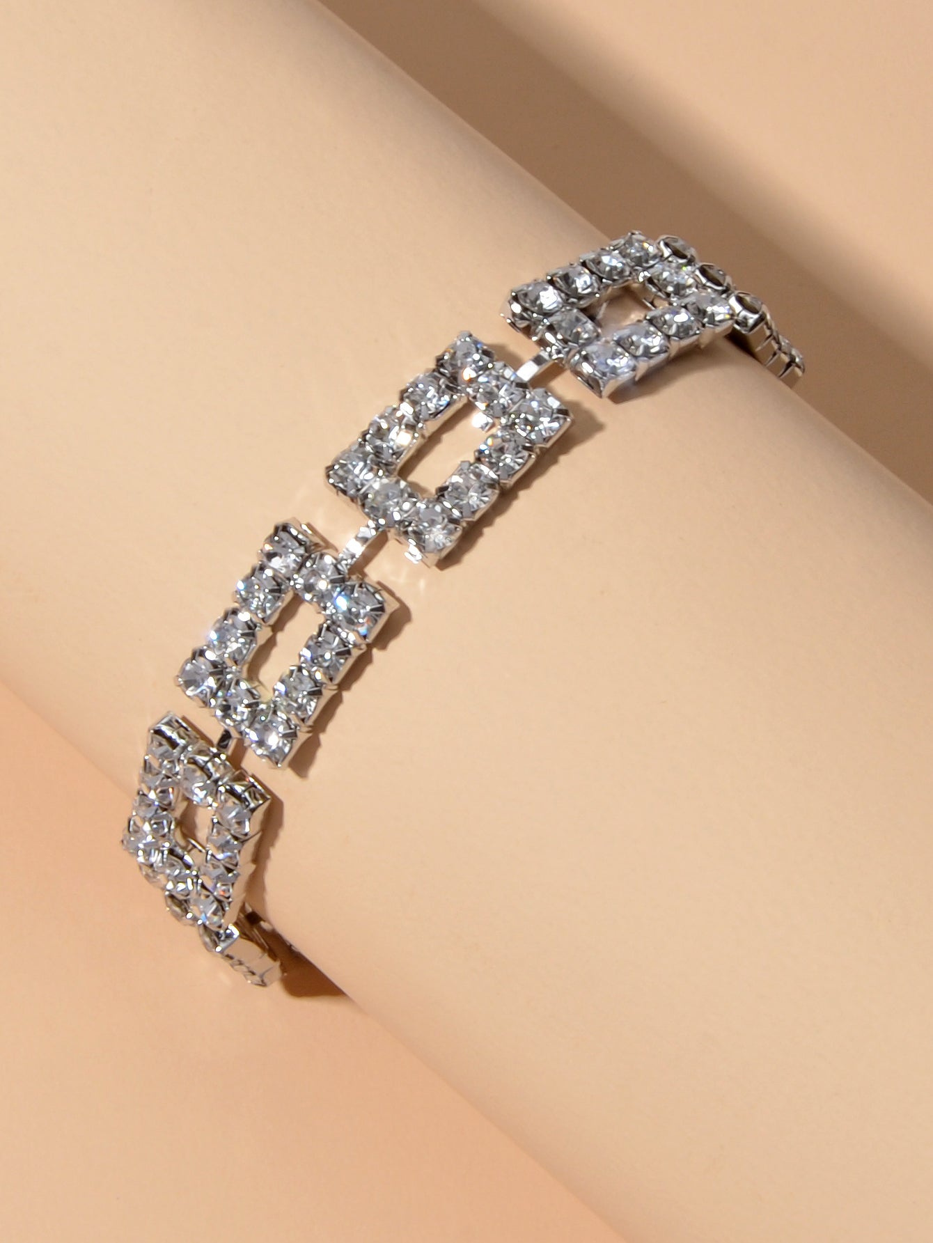 Textured Full Simulated Cubic Zirconia Silver Chain Collection Tennis