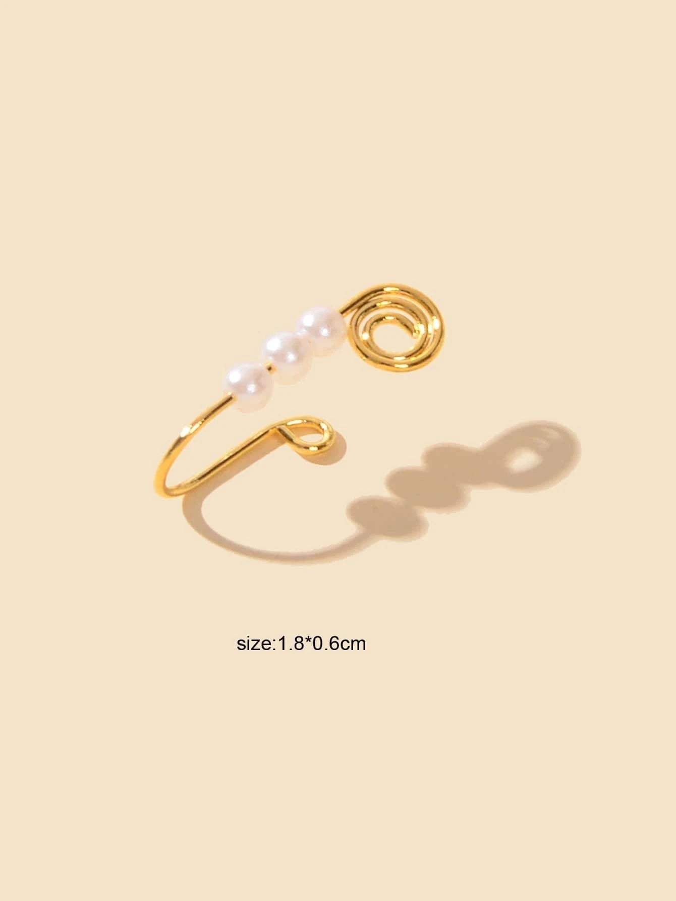 1pc Geometric Circle Pearl Fake Nose Ring Lip Nose Body Piercing Stud