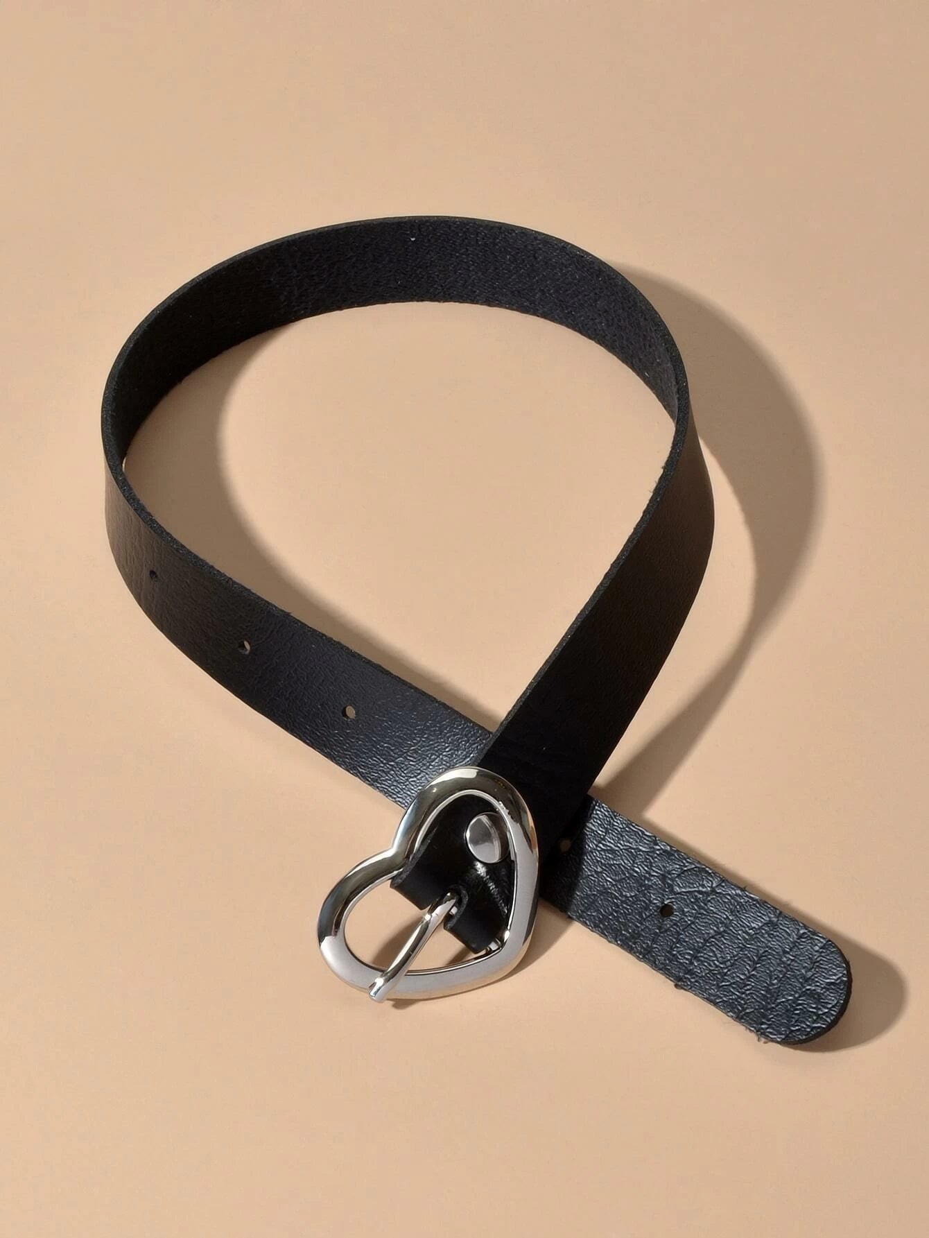 90s Heart Decor Black Leather Belt Design Tattoo Choker Necklace