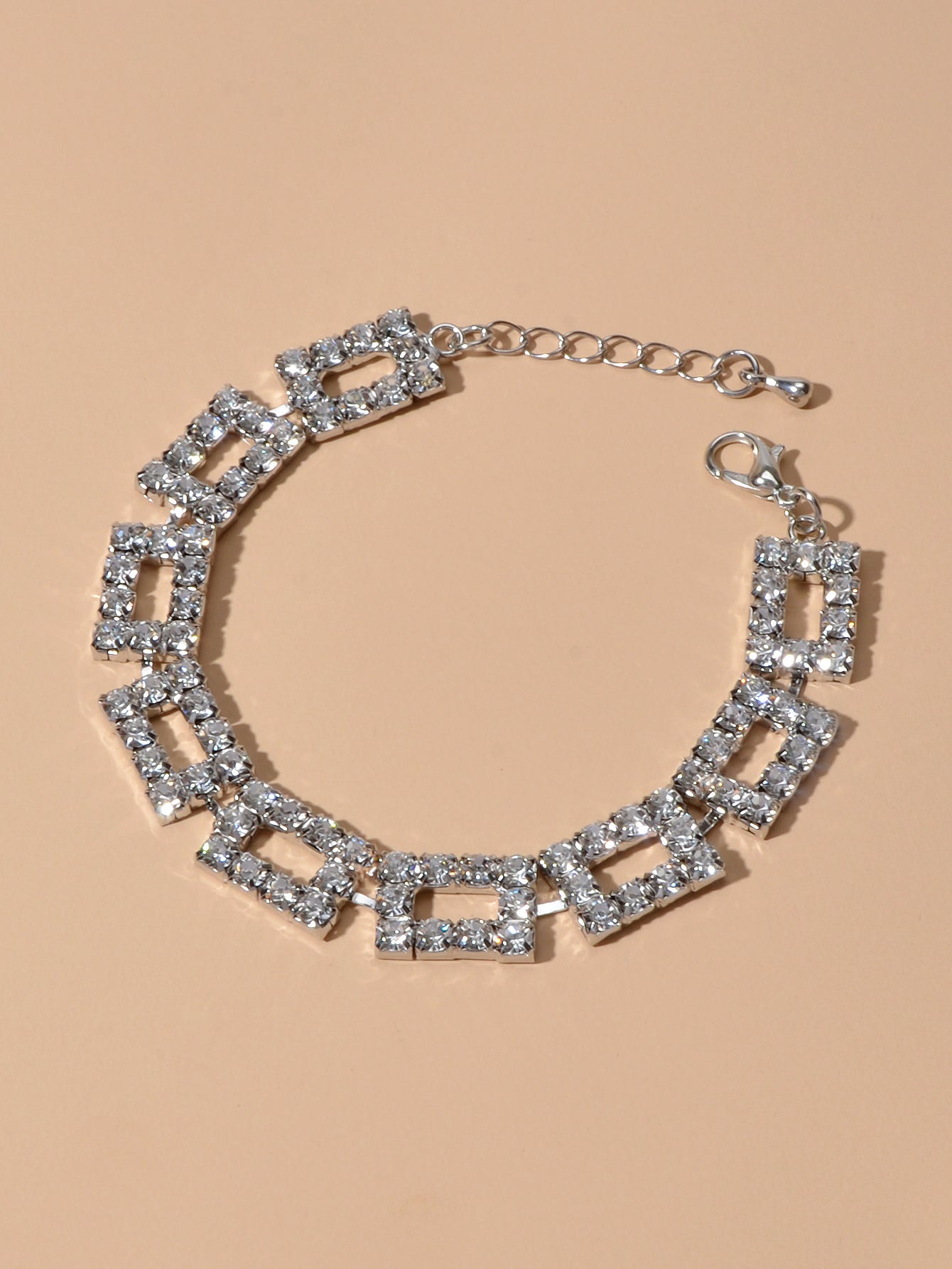 Textured Full Simulated Cubic Zirconia Silver Chain Collection Tennis