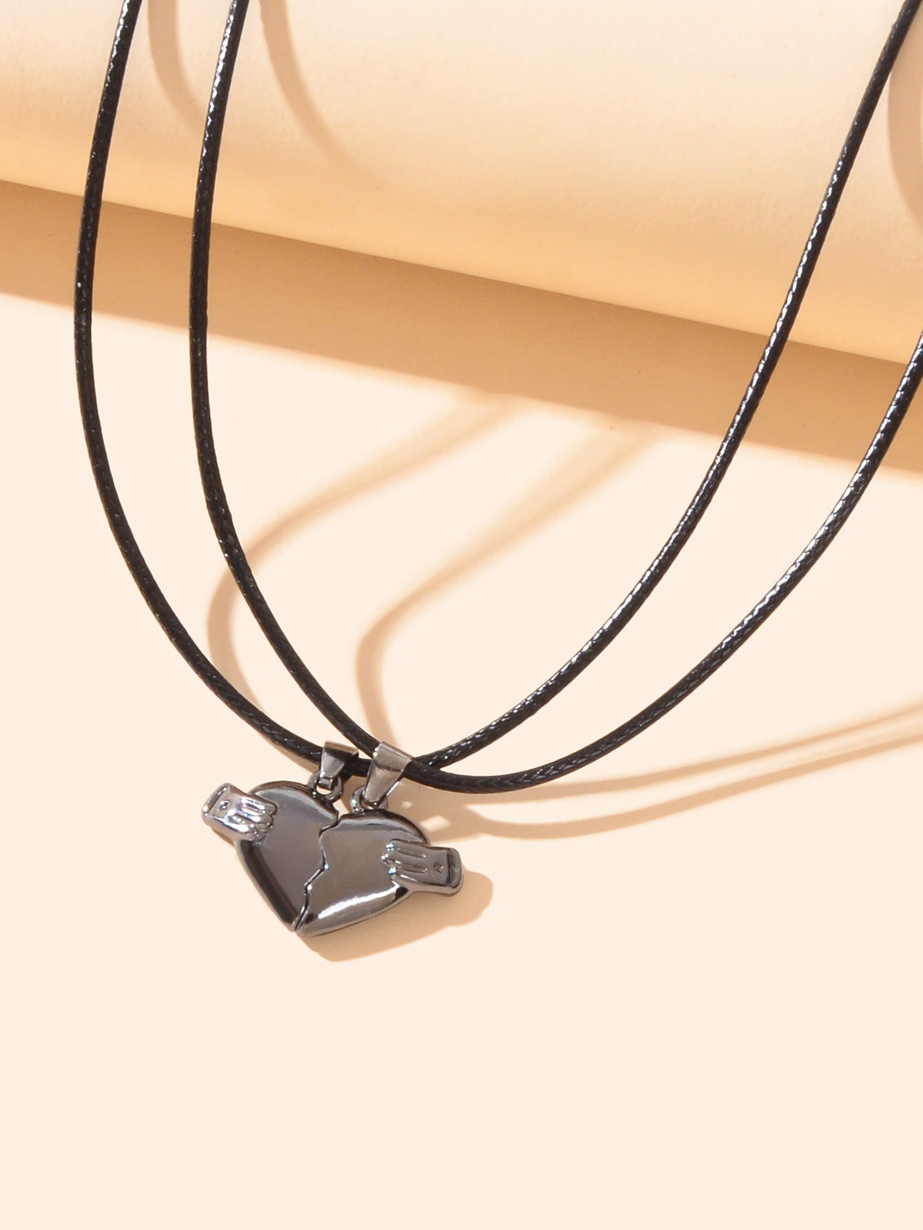Couples Friendship Jewellery Set Pu Leather Black Magnetic Lovers