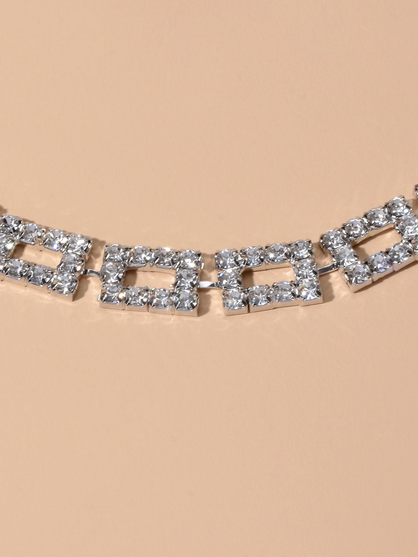 Textured Full Simulated Cubic Zirconia Silver Chain Collection Tennis