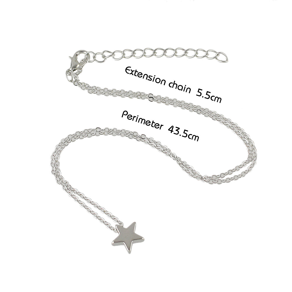 Minimalist Style Silver Chain Star Pendant Necklace Wholesale Price