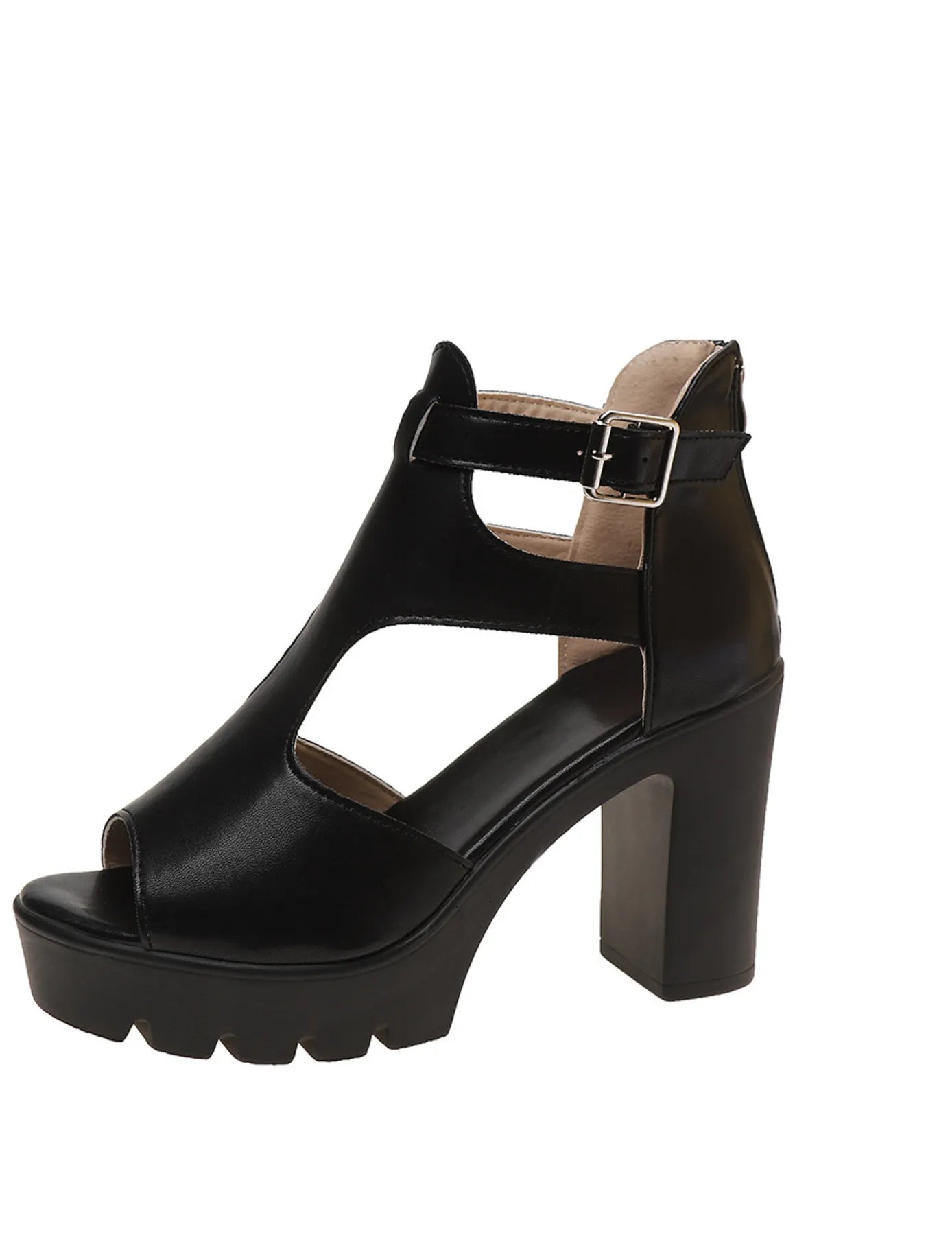 Cutout Block : Heels Sandals