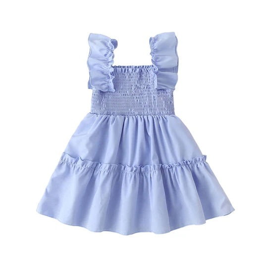 Tiered Smocked Dress in Blue