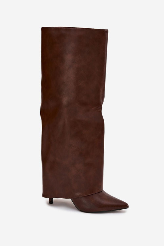 Stylish Brown Leather Over-The Knee Boots